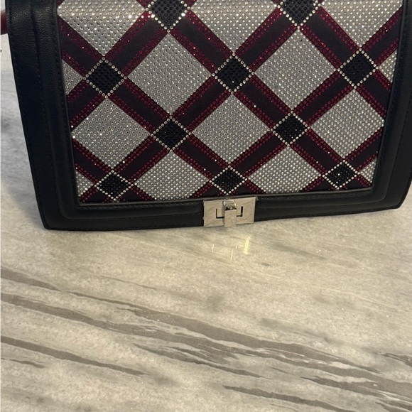 INC International Concepts Handbags - INC International Concepts Plaid Shoulder Bag with Silver Accents